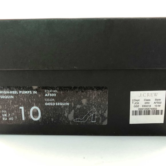 Never Worn - J.Crew Bell Pumps in Gold Sequin, US Women's Size 10 - Picture 3 of 6